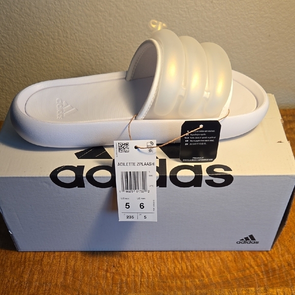 adidas Shoes - Adidas White Adilette Zplaash Slides